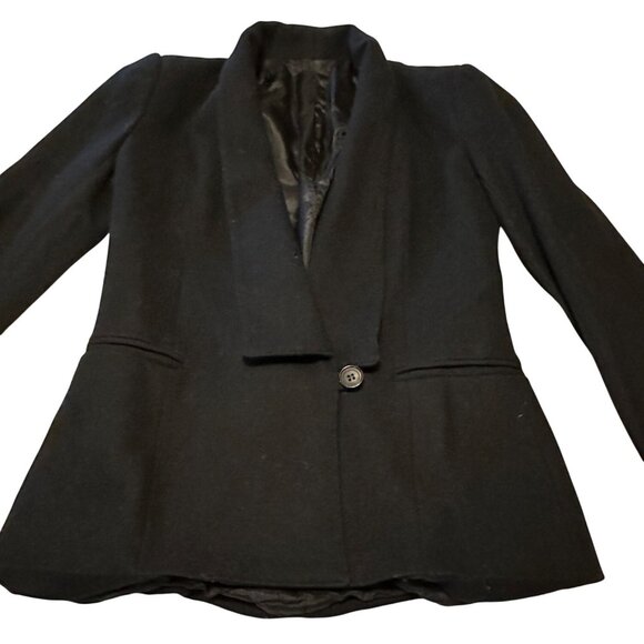 VINTAGE Women's Raspini Brand Black Blazer Jacket 100% Pure Wool Size XS/S - Picture 2 of 16